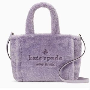 Kate Spade Ella Faux Fur Small Tote Crossbody Bag, Lilac Frost NWT